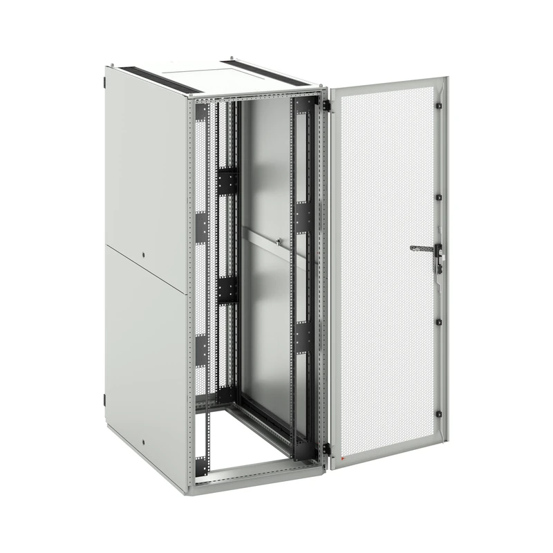 PREMIUM-Server-RF1-42U-800x1200-A_RAL7035-opened-front-door-WEB